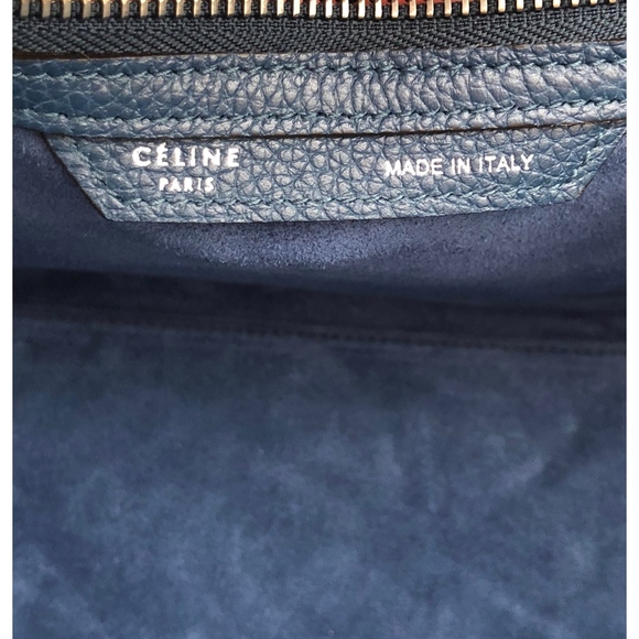 New Celine Micro Luggage Tote Blue Drummed Leather - Picture 8 of 8
